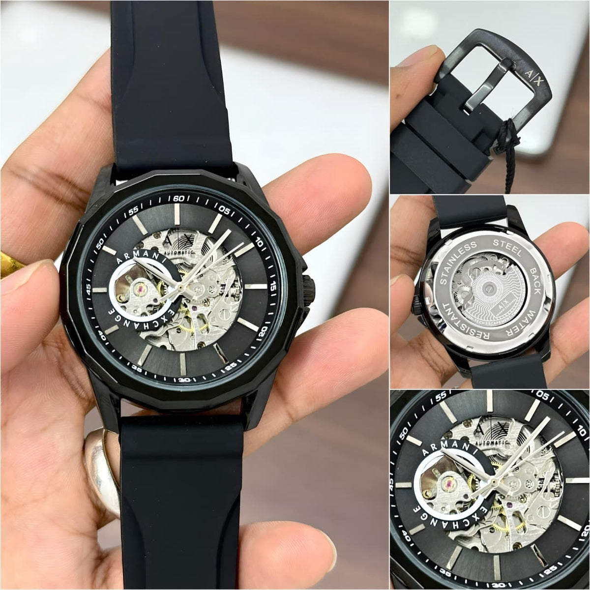 Armani Exchange Modern Automatic Skeleton Watch for Men