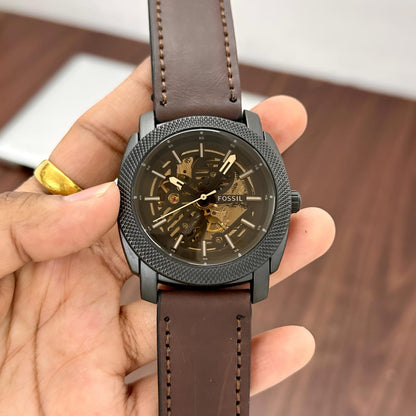 Fossil Townsman Automatic Skeleton Dial – Brown Leather Strap