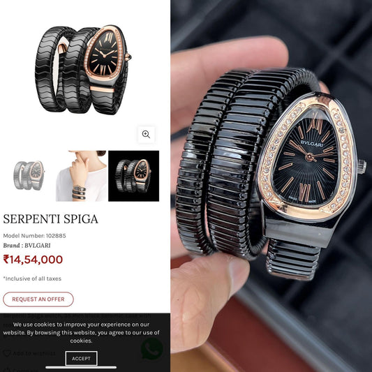 Bvlgari Serpenti Tubogas – Black & Gold | Women's Luxury Watch