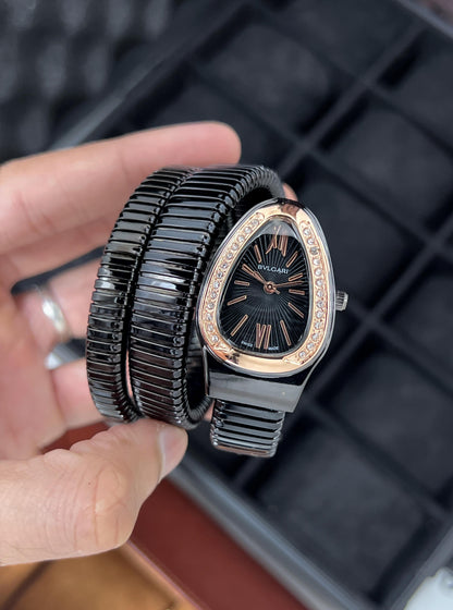 Bvlgari Serpenti Tubogas – Black & Gold | Women's Luxury Watch