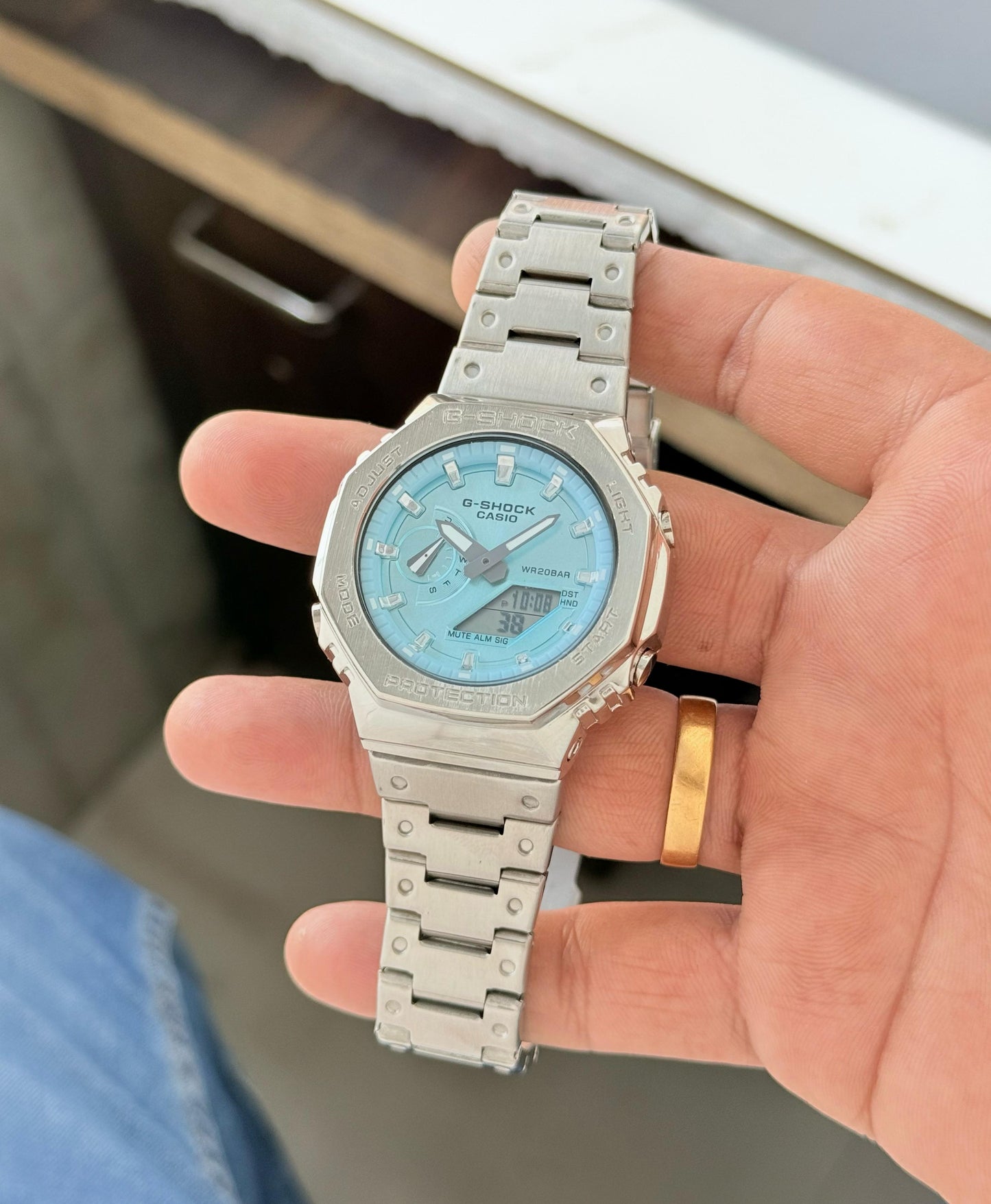 G-Shock GM2100 Tiffany Blue Metal Watch
