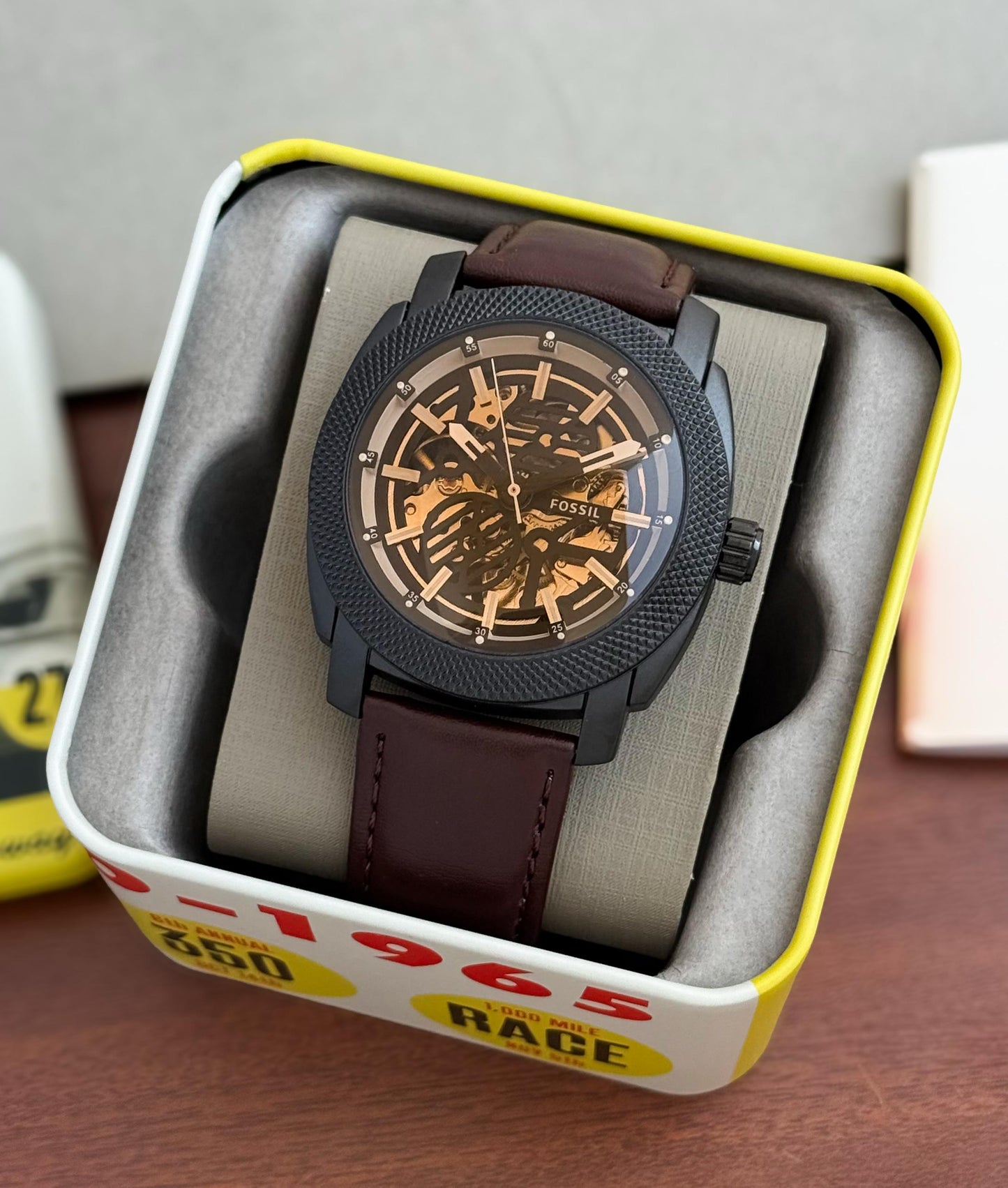 Fossil Townsman Automatic Skeleton Dial – Brown Leather Strap