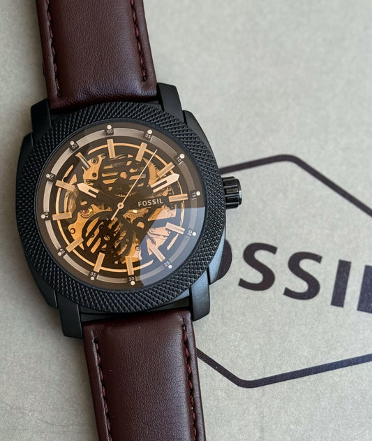 Fossil Townsman Automatic Skeleton Dial – Brown Leather Strap