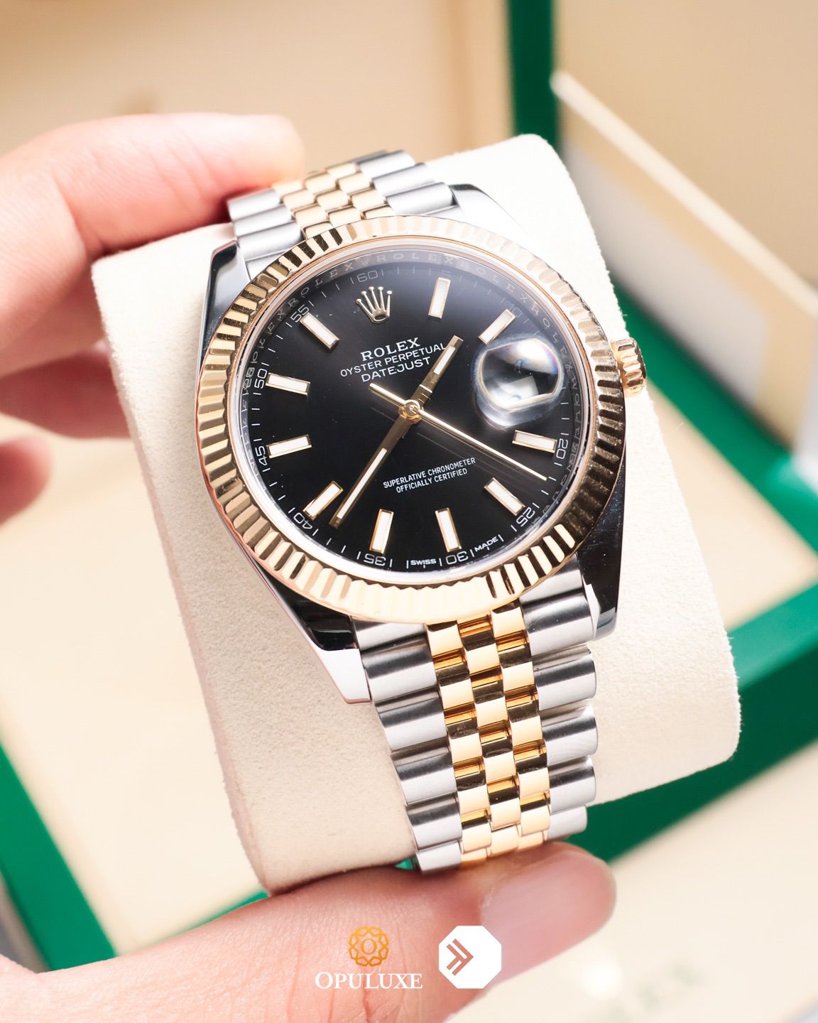 Rolex Oyster Perpetual DateJust Black Dial Watch for Men