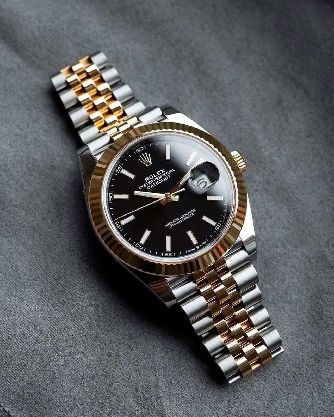 Rolex Oyster Perpetual DateJust Black Dial Watch for Men