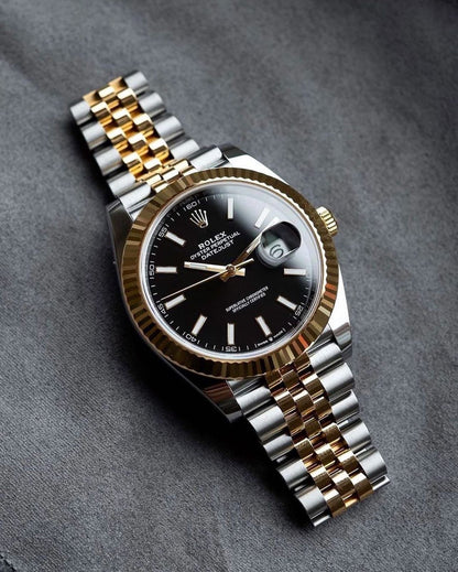 Rolex Oyster Perpetual DateJust Black Dial Watch for Men