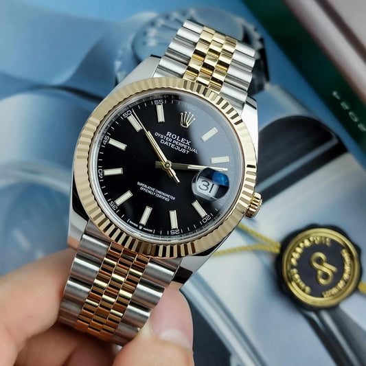 Rolex Oyster Perpetual DateJust Black Dial Watch for Men