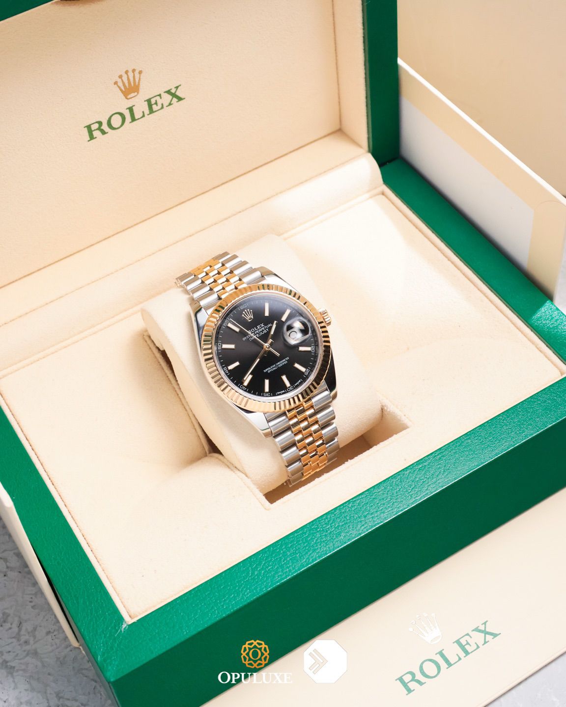 Rolex Oyster Perpetual DateJust Black Dial Watch for Men