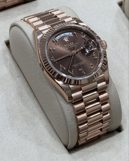 Rolex Day-Date Arabic Chocolate Dial Watch for Men