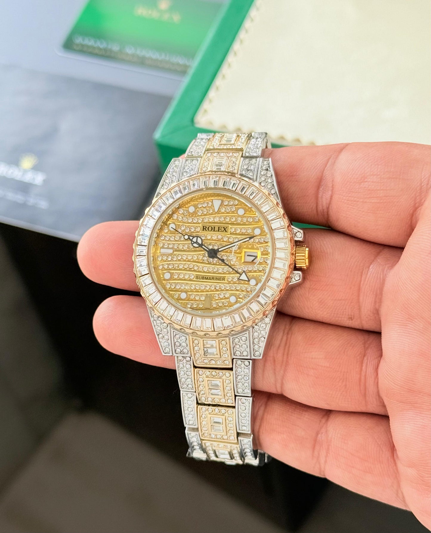 Rolex Super Submariner Date Diamond Watch for Men