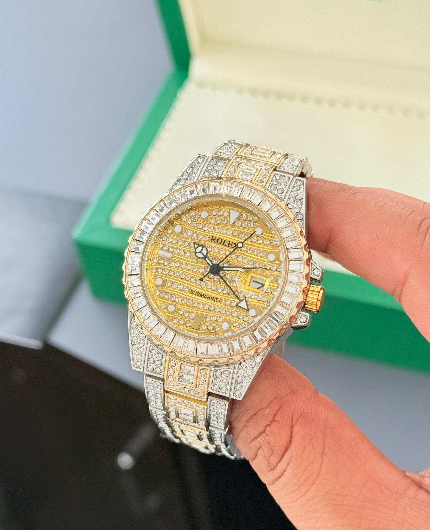 Rolex Super Submariner Date Diamond Watch for Men