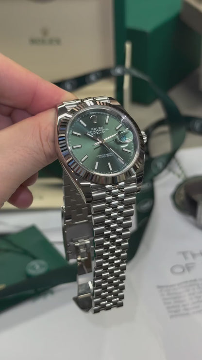 Rolex Oyster Perpetual DateJust Mint Green Watch for Men