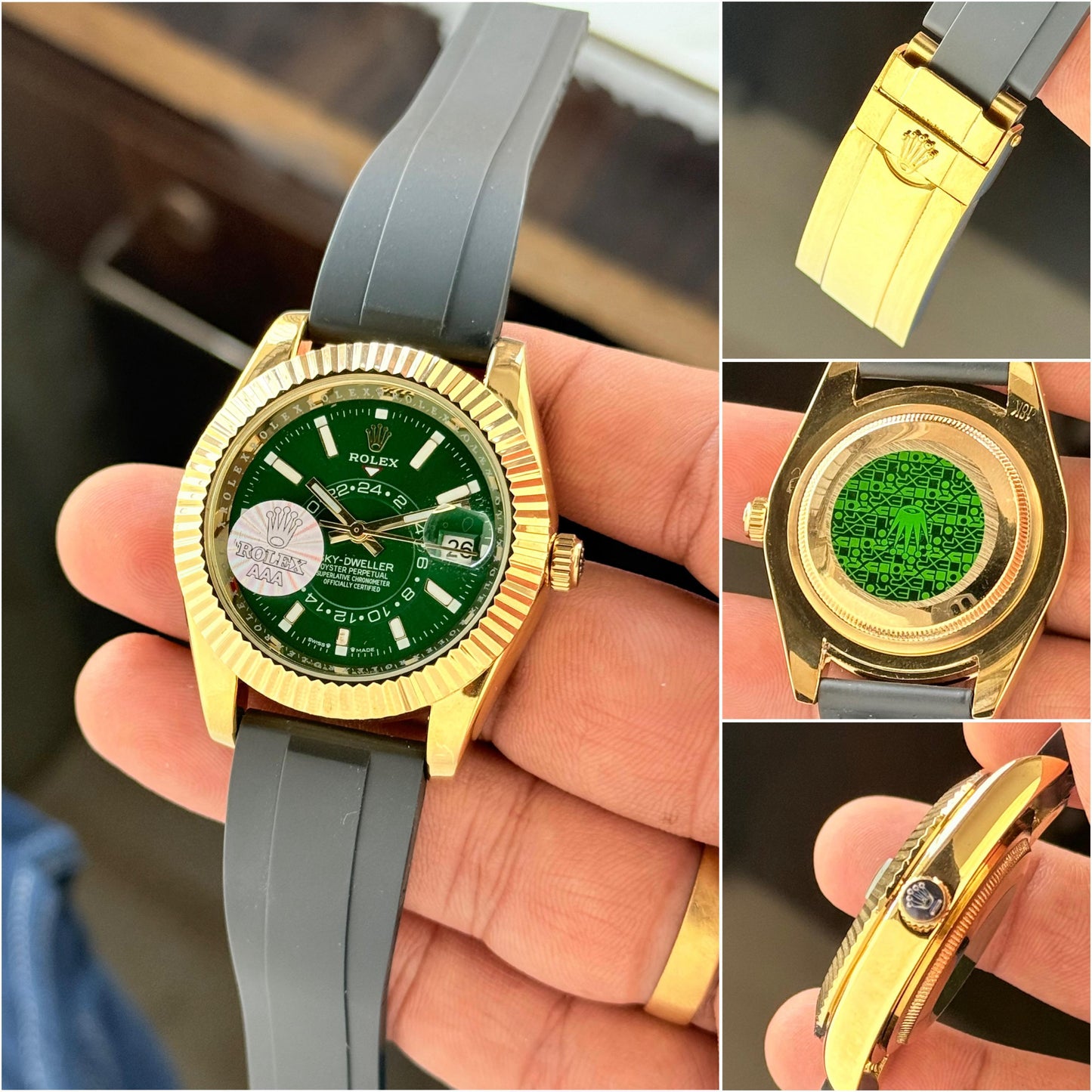 Rolex Sky-Dweller Green Dial Automatic Watch for Men