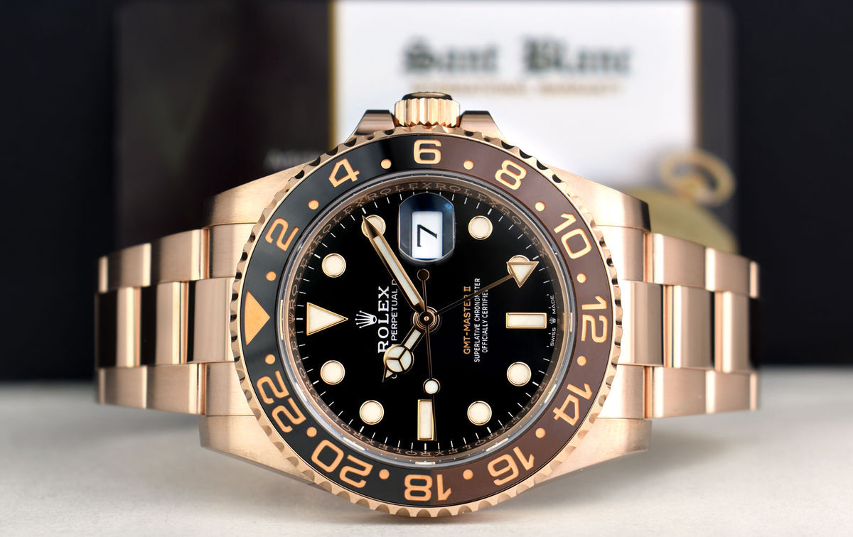 Rolex Gmt Master Rosegold Gold Black Metal Virat Watch